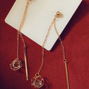 Crystal Pendant String Earrings